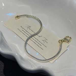 S925 Sterling Silver Snake Bone Bracelet Two Tone Gold Silver Minimalist Ins Style Lobster Clasp Women Fashion Jewelry