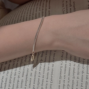 Italian craft s925 silver snake chain bracelet with pave zircon for elegant layering