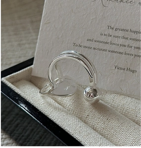 Macro view of S925 sterling silver ring showing the inner heart design and S925 hallmark