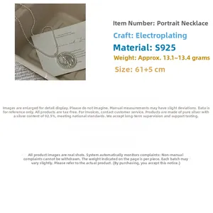 Details zur S925 Sterlingsilber Königin-Münzkette mit einer Kettenlänge von 61+5 cm