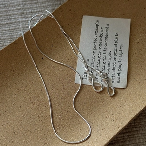 Minimalist S925 sterling silver snake chain necklace with classic S-hook clasp closure