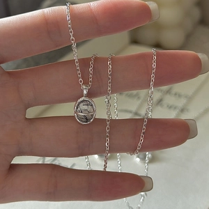 S925 Argent Sterling Collier Quartz Rutilé Noir Naturel Minimaliste Vintage Design Coréen Chaîne de Clavicule Bijoux pour Femmes