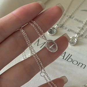 Collier en argent sterling S925 minimaliste avec pendentif ovale en quartz rutilé noir
