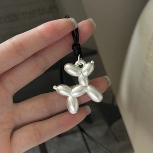 Collier Pendentif Chien en Ballon en Argent Sterling 925 Design de Niche Coréen Minimaliste Bijoux Vintage pour Femme Chaîne de Pull