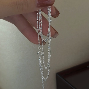 Minimalist S925 Sterling Silver Necklace For Women Italian Cut Flower Horseshoe Design Korean Style Clavicle Chain Jewelry