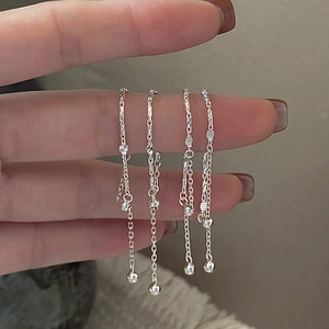 S925 Sterling Silver Adjustable Chain Ring For Women Korean Style Minimalist Geometric Finger Ring Fashion Jewelry Accessory