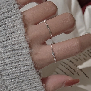 S925 sterling silver minimalist rings featuring twisted rope and dotted textures set