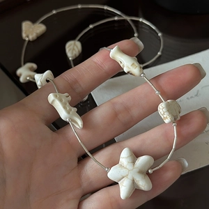 Vintage 925 Sterling Silver Long Sweater Chain Necklace For Women Bohemian Irregular Animal Butterfly Starfish Pendant Necklace
