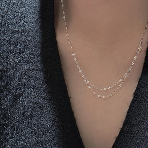 925 Sterling Silver Yellow Crystal Rhinestone Pendant Necklace For Women Minimalist Korean Style Sparkling Clavicle Chain