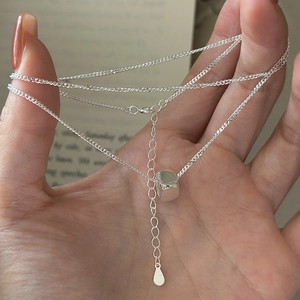 Minimalist 925 Sterling Silver Square Pendant Necklace For Women Retro Geometric Cube Clavicle Chain Jewelry Gift