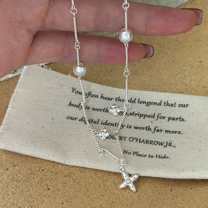 925 Sterling Silver Flower Pendant Necklace For Women Matte Finish Korean Style Dainty Clavicle Chain Jewelry Gift