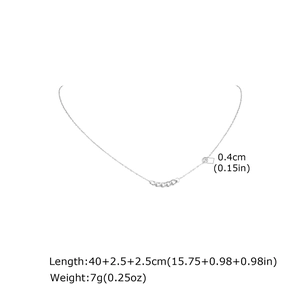 Minimalist silver stainless steel chain necklace with zircon charm and Cuban link detail