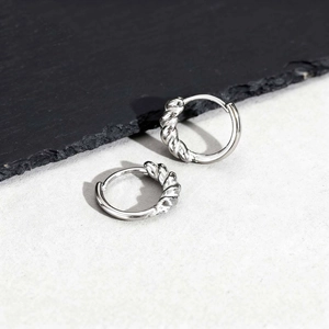 Boucles d'Oreilles Créoles Torsadées en Acier Inoxydable Minimalistes pour Hommes Femmes Unisexe Mode Couleur Argent Bijoux
