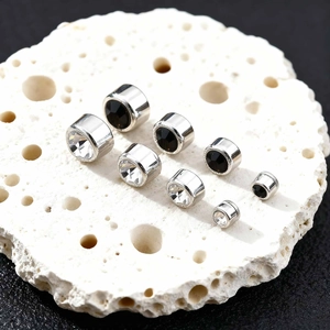 Vintage Magnetic Stud Earrings Men Women Non-Pierced Ear Clips Plastic Zirconia Multiple Sizes Personalized Hip Hop Jewelry