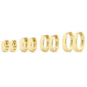 Minimalistische 925 Sterlingsilber Creolen Für Damen Herren Geometrische Huggie Ohrringe Gold Platin Überzogen Täglich Mode Schmuck Geschenk