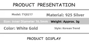 Detailed size and material specification table for s925 silver minimalist twisted ring