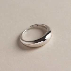 Minimalistisch 925 Sterlingsilber Verstellbar Offener Ring Für Damen Hochglanzpoliert Spiegeloberfläche Geometrisch Ring