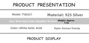 Specifiche dettagliate di dimensioni e materiali per l'anello doppio in argento S925