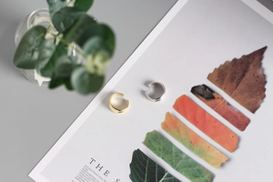 Anelli doppi minimalisti in argento sterling S925 nelle finiture oro e argento