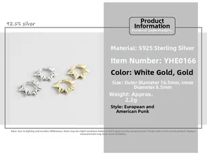 Détail des boucles d'oreilles punk en argent S925 avec dimensions et poids indiqués