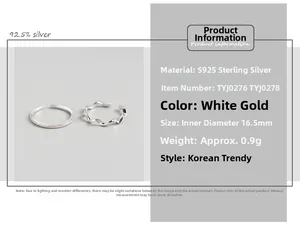Detail view showing S925 sterling silver Mobius rings with 16.5mm inner diameter