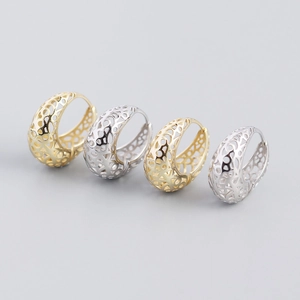 925 Sterling Silver Hollow Geometric Hoop Earrings For Women Gold Silver Plated Light Luxury Fashion Commute Ear Jewelry