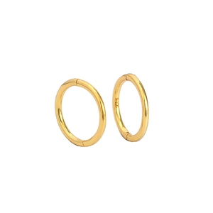 Minimalist S925 sterling silver gold-plated geometric round hoop earrings set