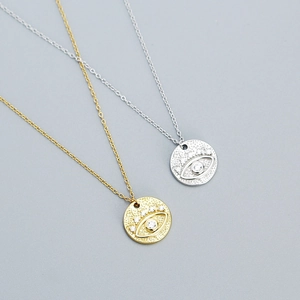 Halsketten aus S925 Sterlingsilber mit geometrischem Teufelsauge in Gold- und Silberoptik
