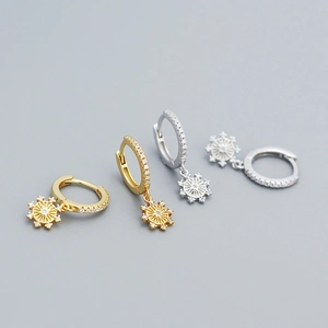 Exquises boucles d'oreilles étoile en argent S925, ensemble doré et argenté