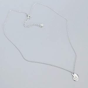S925 sterling silver shell nautilus pendant necklace with adjustable chain and heart charm