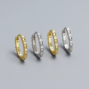 Elegante S925 Sterling Silber U-Creolen mit Zirkonia in Gold- und Silberfarben