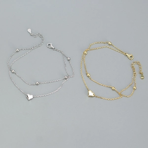 Detail of s925 silver double-layered heart bracelet showing the Lobster clasp and S925 stamp
