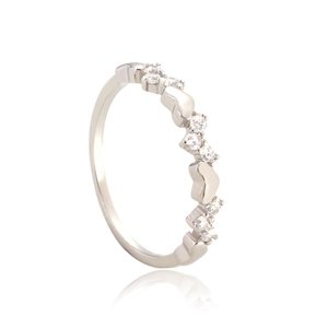 925 Sterling Silver Heart Ring Inlaid With Rhinestone Polished Fine Jewelry Finger Ring For Women Girl Summer Daily Gift