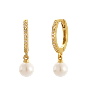 Élégantes Créoles en Argent Sterling 925 Avec Künstliche Perles et Zircone Bijoux Minimalistes Pour Femmes Mariage et Quotidien