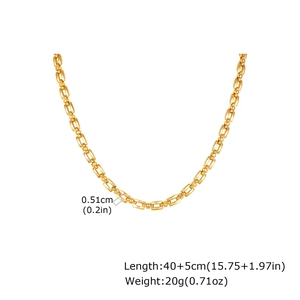 Detail van gouden roestvrijstalen ketting met 0,51 cm breedte en lengtespecificaties