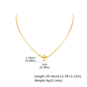 Goldene Edelstahl-Kreuzkette mit Schlangenkette und Maßen für Hip-Hop-Style