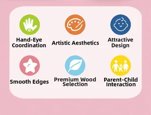 Macro detail of educational wooden toys showing smooth edges and safe wood material