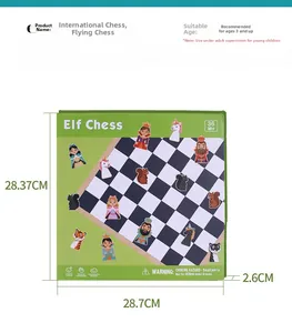 Detailed view of the Elf Chess packaging box showing dimensions 28.7 x 28.37 cm