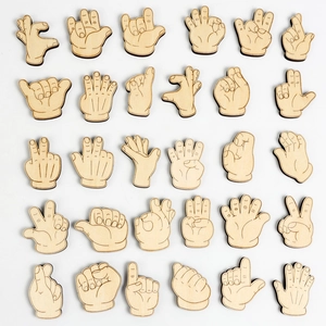 Puzzle in legno con 30 gesti delle mani per bambini per migliorare abilità motorie e coordinazione