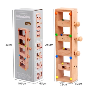 Detailed dimensions of the wooden intelligence challenge toy for hand-eye coordination