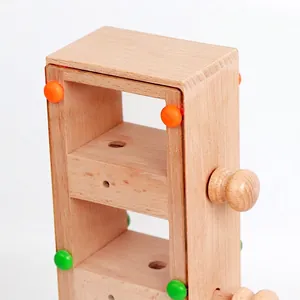 Polished wooden ball maze toy for kids hand-eye coordination training with colorful accents