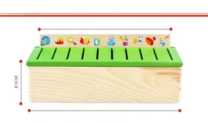 Detailed product dimensions of wooden sorting box for children early education