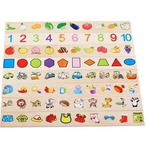 Educational wooden classification box with 8 themes for kids learning and sorting