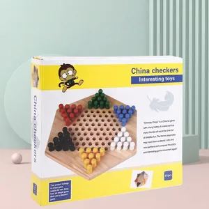 Hölzernes Halma Hexagramm Pädagogisches Brettspiel Für Kinder Und Erwachsene Mehrfarbige Stifte Familien Strategiespiel Geschenk