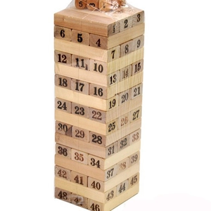 Jeu de construction classique 48 pièces en bois avec chiffres pour enfants éducatif