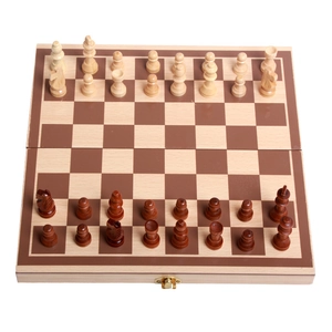 Wooden Foldable International Chess Board Game Portable Educational Toy For Kids Adults Family Interaction Strategy Games