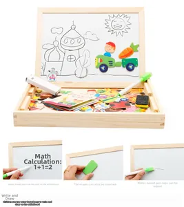 Macro shot of magnetic puzzle board showing smooth dry erase surface and eraser functionality