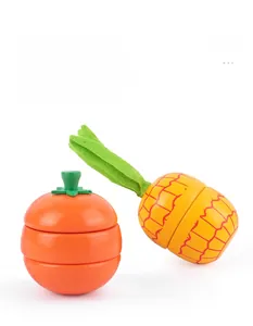 Detailed view of polished magnetic wooden fruit toys with smooth painted surfaces