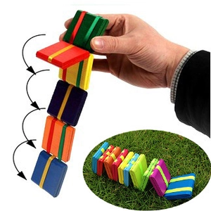Classic Wooden Jacobs Ladder Toy Colorful Rainbow Blocks Kinetic Illusion Fidget Toy For Kids Hand Eye Coordination Education