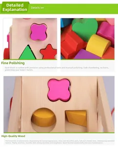 Detail of hand-polished basswood blocks with safe chamfered edges for kids